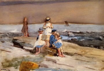 印象派 Painting - 浜辺の子供たち 写実主義 海洋画家 ウィンスロー・ホーマー 印象派